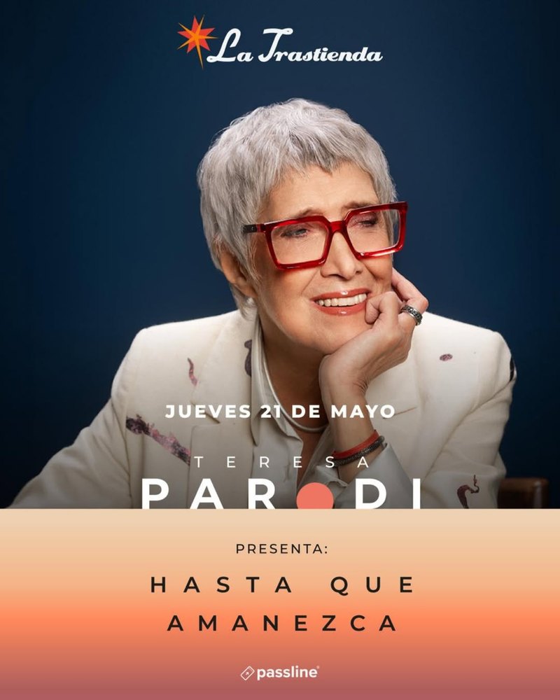Flyer del show de Teresa Parodi en La Trastienda, jueves 21 de mayo